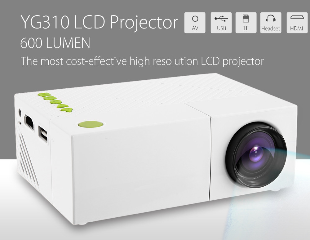 Proyektor Mini LCD 1080P 600 Lumens YG310 White